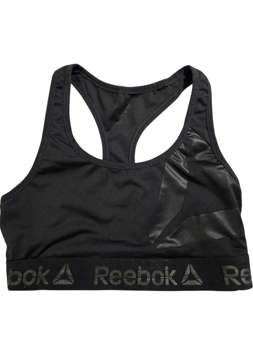 Reebok Black Racerback Logo Activewear Sports Bra